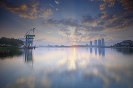 Beautiful building at Putrajaya during sunrise.のeditorial素材