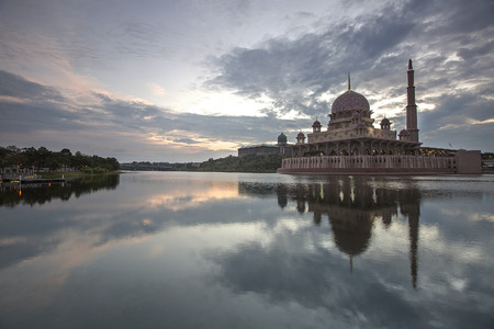 Putra Mosque  in Putrajaya at eveningのeditorial素材