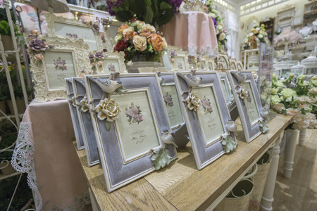 KUALA LUMPUR, 16 JAN 2017. Lovely Lace artifical flowers and teddy bear well known shop.のeditorial素材