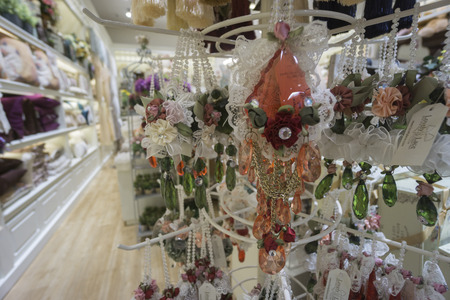KUALA LUMPUR, 16 JAN 2017. Lovely Lace artifical flowers and teddy bear well known shop.のeditorial素材