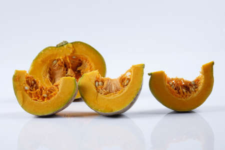 Sweet orange pumpkin isolated on white.の写真素材