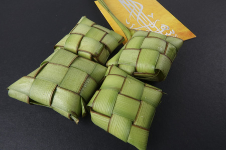 Rice dumpling and money packet decoration for Eid Mubarak celebration.の写真素材