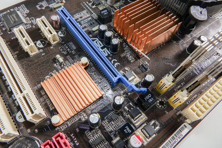 Kuala Lumpur, 15 August 2017: PCB Closeup of electronic circuit board with CPU processor.