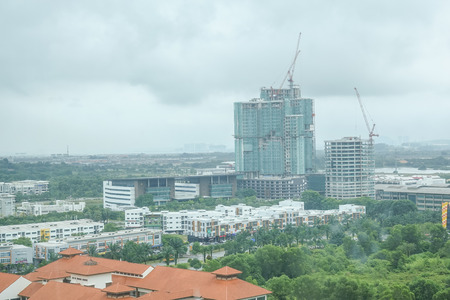 CYBERJAYA, MALAYSIA AUGUST 15, 2017: Ariel view of Cyberjaya in Malaysia. 1st city equipped with vast hi tech technology.のeditorial素材