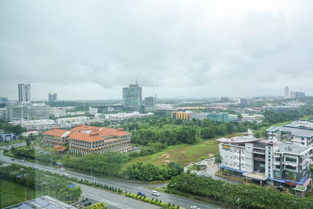 CYBERJAYA, MALAYSIA AUGUST 15, 2017: Ariel view of Cyberjaya in Malaysia. 1st city equipped with vast hi tech technology.のeditorial素材