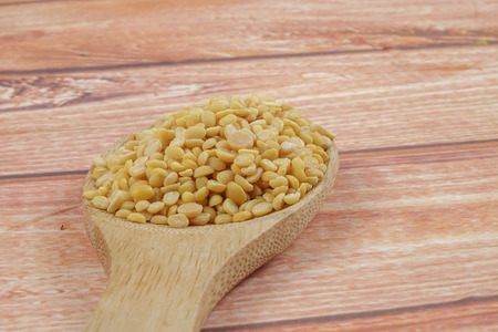 Toor dal, famous Indian legume also called yellow Pigeon peasの写真素材