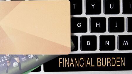 Internet security concept with card and black keyboard.の写真素材