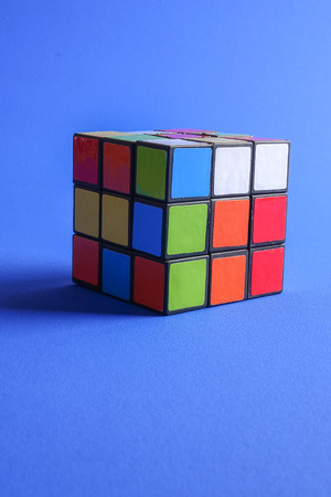 Kuala Lumpur, 24 August 2017.Rubik cube, this famous game was invented by a Hungarian architect Erno Rubik in 1974. Problem solving concept.のeditorial素材