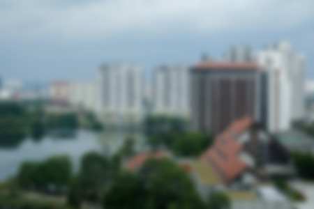 Blurry view of urban city of Subang Jaya, Malaysiaの写真素材