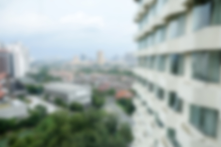 Blurry view of urban city of Subang Jaya, Malaysiaの写真素材