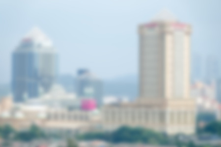 Blurry view of urban city of Subang Jaya, Malaysiaの写真素材