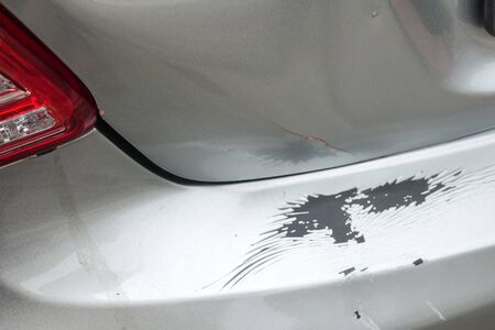 KUALA LUMPUR, 20 SEPTEMBER 2017. Vios , Toyota dented car bonnet due to accident.のeditorial素材