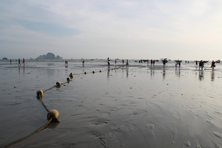 KRABI,THAILAND, 20 AUGUST 2017. Unidentified tourist enjoy visiting Krabi Island in Thailand. Nature composition and soft focus.のeditorial素材