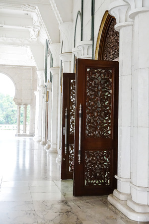 KUALA LUMPUR, 12 JANUARY 2018. Exterior of Federal Mosque, Kuala Lumpur, Malaysia.The mosque's design is a blend of Ottoman and Malay architectural styles, heavily influenced by the Blue Mosque in Istanbul, Turkeyのeditorial素材