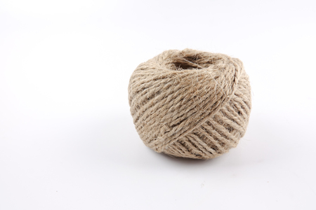 Various colour of ropes isolated on white background.