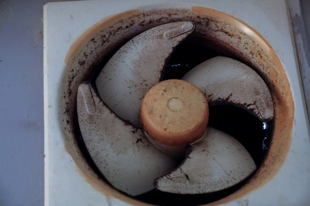 Old dirty ventilation kitchen blower fanの写真素材