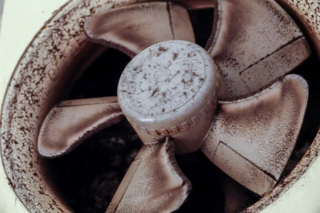 Old dirty ventilation kitchen blower fanの写真素材