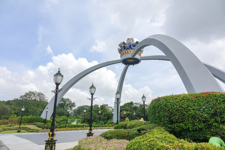 JOHOR BAHRU, MALAYSIA, 10 MARCH 2018. Sultanate crown monument as a new landmark in the city. Attractive tourism spot.のeditorial素材