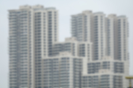 Blur background of the Modern residential high-rise buildings in Singaporeの写真素材