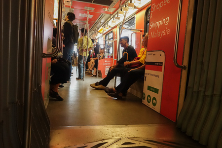 KUALA LUMPUR, 20 APRIL 2018. People at train station,KL SENTRAL.のeditorial素材