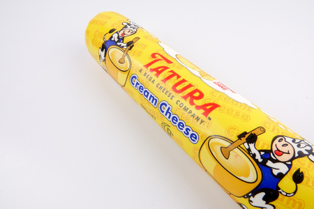 KUALA LUMPUR, 2 MAY 2018. Tatura Brand, Cream Cheese isolated on white.