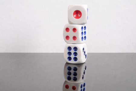 Stacked Dice on a white background