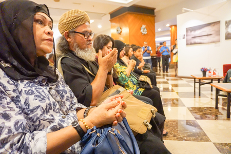 KUALA LUMPUR, JULY 2017. Unidentify crowd attending a photography exhibition in Kuala Lumpur.のeditorial素材