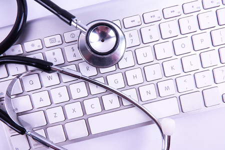 Healthcare and medicine or computer antivirus protection and repair maintenance service concept