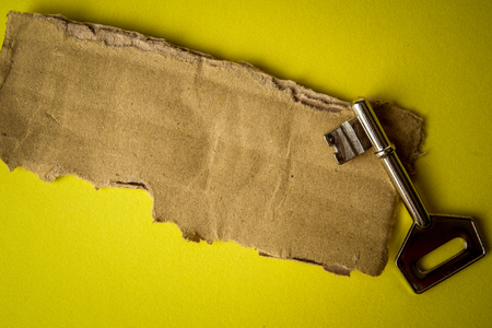 SUCCESS CONCEPTUAL with rustic  brown board and key.の写真素材