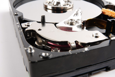 Hard disk drive (HDD) isolated on white.