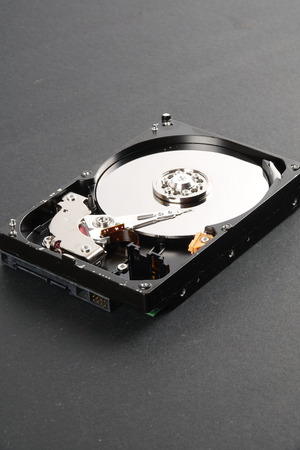 Hard disk drive (HDD) isolated on black background