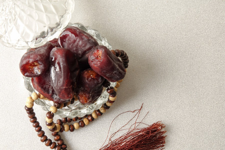 Date fruits on white background. Selective focus.の写真素材