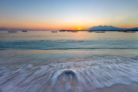 Scenic view of amazing tropical beach. Nature composition and vibrant colors.の写真素材