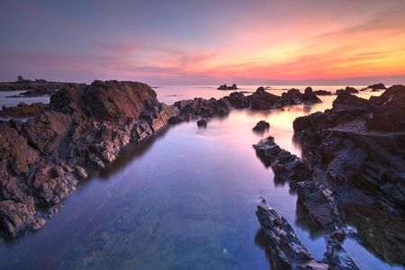 Scenic view of amazing tropical beach. Nature composition and vibrant colors.の写真素材
