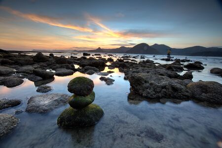 Scenic view of amazing tropical beach. Nature composition and vibrant colors.の写真素材