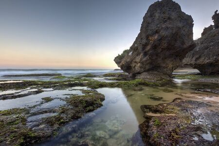 Scenic view of amazing tropical beach. Nature composition and vibrant colors.の写真素材