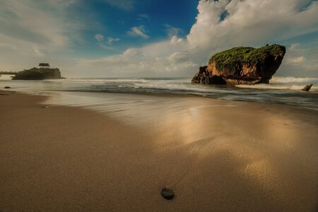 Scenic view of amazing tropical beach. Nature composition and vibrant colors.の写真素材