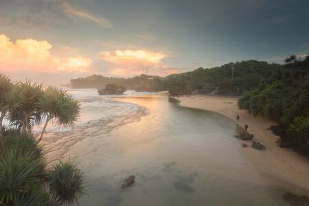 Scenic view of amazing tropical beach. Nature composition and vibrant colors.の写真素材