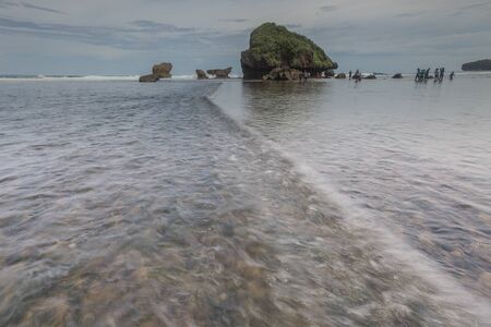Scenic view of amazing tropical beach. Nature composition and vibrant colors.の写真素材