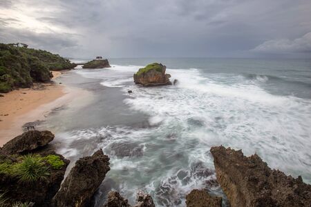 Scenic view of amazing tropical beach. Nature composition and vibrant colors.の写真素材