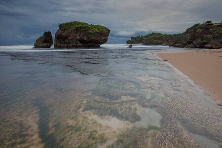 Scenic view of amazing tropical beach. Nature composition and vibrant colors.の写真素材