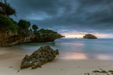 Scenic view of amazing tropical beach. Nature composition and vibrant colors.の写真素材