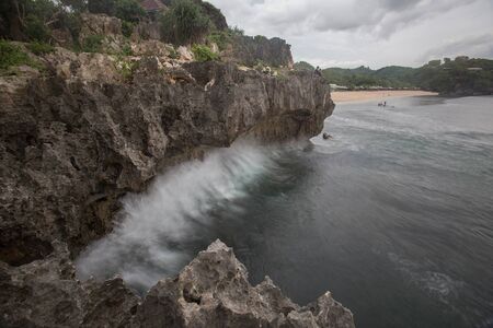 Scenic view of amazing tropical beach. Nature composition and vibrant colors.の写真素材