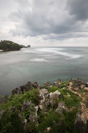 Scenic view of amazing tropical beach. Nature composition and vibrant colors.の写真素材