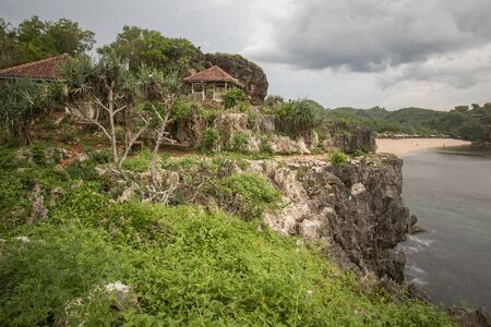 Scenic view of amazing tropical beach. Nature composition and vibrant colors.の写真素材