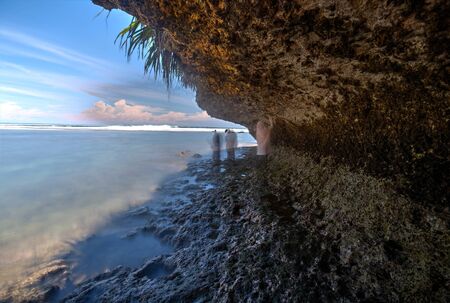 Scenic view of amazing tropical beach. Nature composition and vibrant colors.の写真素材