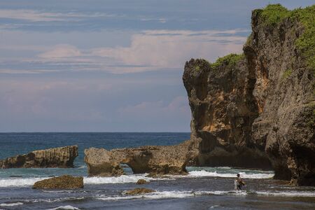 Scenic view of amazing tropical beach. Nature composition and vibrant colors.の写真素材