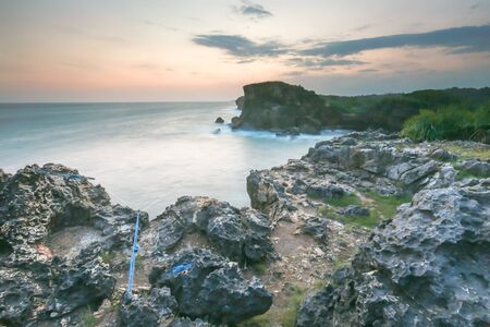 Scenic view of amazing tropical beach. Nature composition and vibrant colors.の写真素材