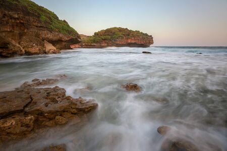 Scenic view of amazing tropical beach. Nature composition and vibrant colors.の写真素材