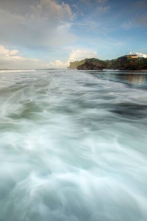 Scenic view of amazing tropical beach. Nature composition and vibrant colors.の写真素材